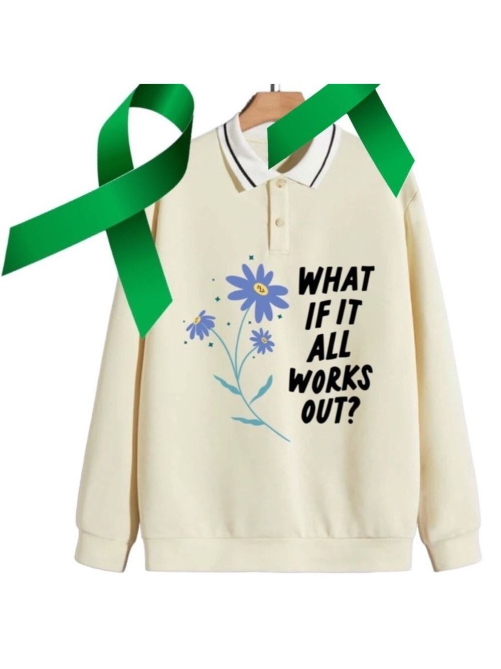 What If It All Works Out Mental Health graphic pullover sweatshirt oversized XL